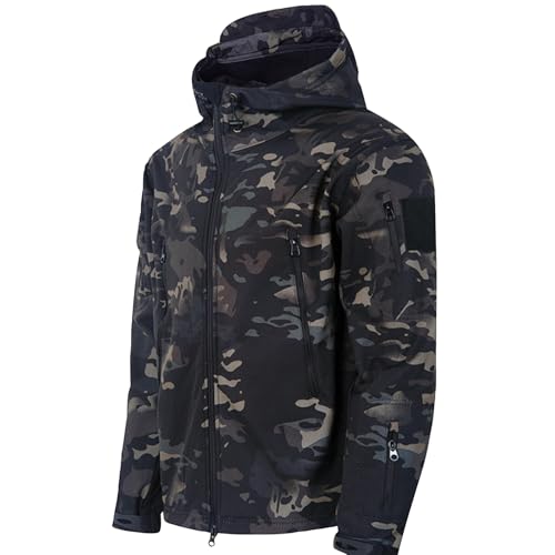 Generisch Winter Arbeitsjacke Herren Outdoor Tactical Militär Field Cargo Sakko Sport Parka Thermo wasserdichte Gefüttert Reißverschluss Mil Wasserdicht Tarnkleidung Outdoor Jacken für Herren 3XL