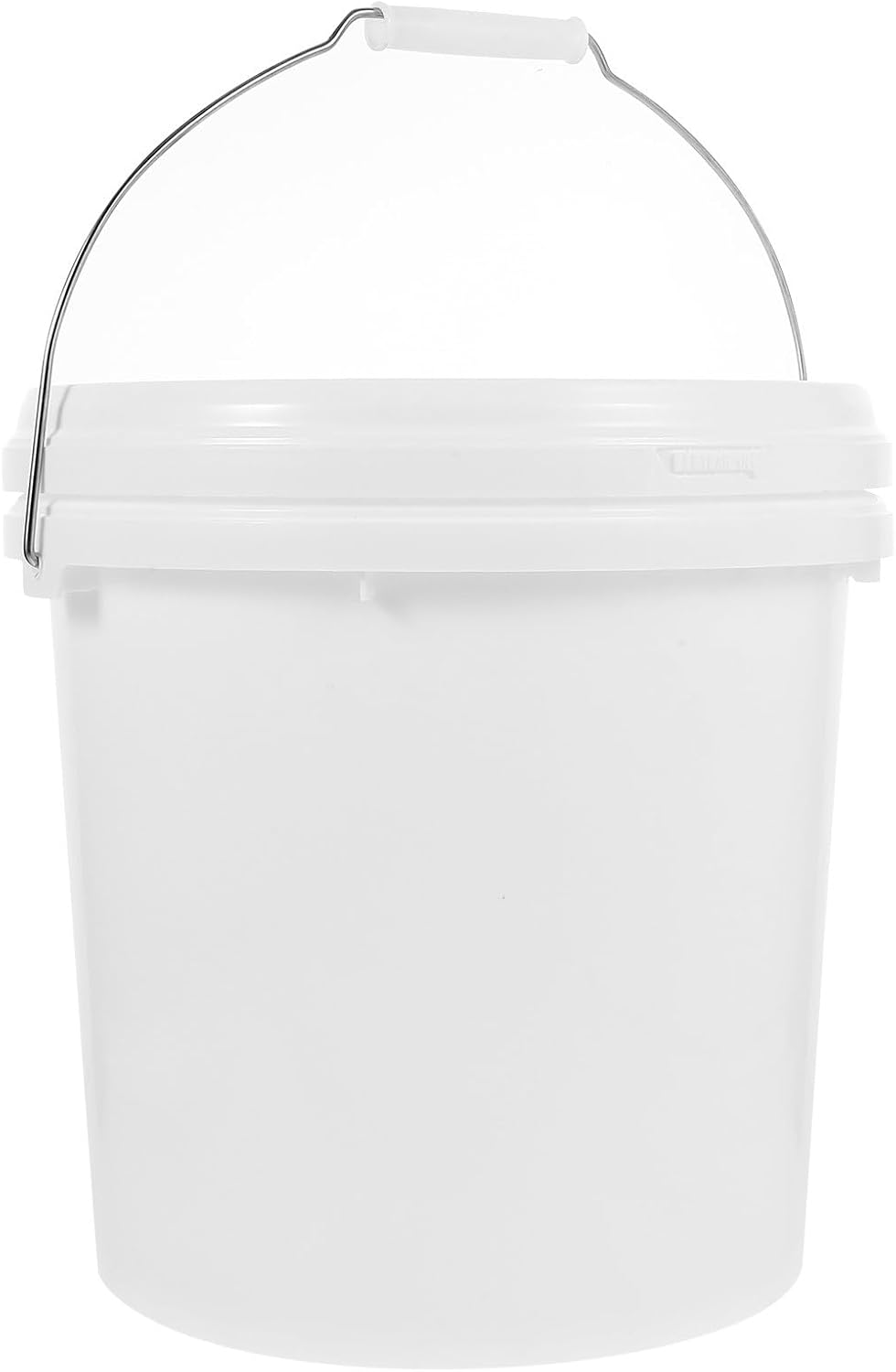Artibetter 2 Gallon Storage Bucket with Lid and Handle, Airtight White Hdpe Paint Pail Container for Paint and Chemical Storage, 10 Liter Sealed Bucket for Industrial and Home Use