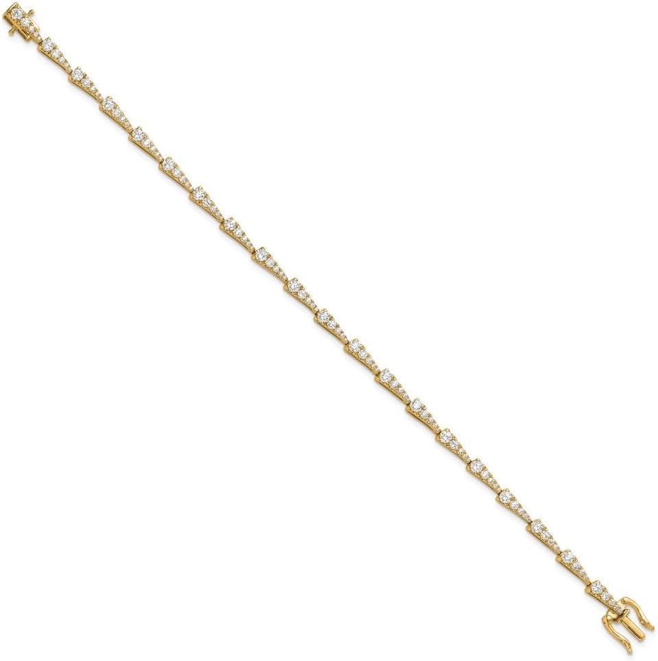 Diamond2Deal 14k Yellow Gold Lab Grown Diamond Bracelet 7in (VS, DEF)