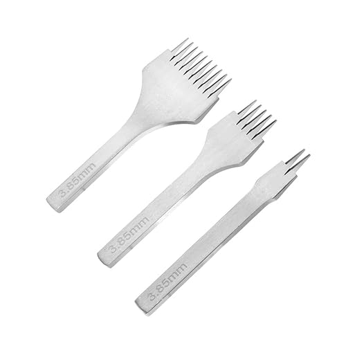 Miniatura 6 de Juego de herramientas de acero blanco de 2510, juego de cinceles de costura de cordones para manualidades de cuero (0.106 in), herramientas de