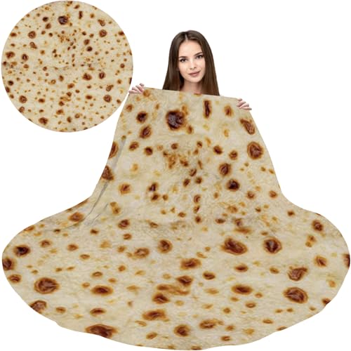 Abaysto Burrito Blanket, Tortilla Blanket Adult and Kids, Funny Realistic Food Throw Blanket, Novelty Soft Flannel Blanket 90cm（36"） - 3