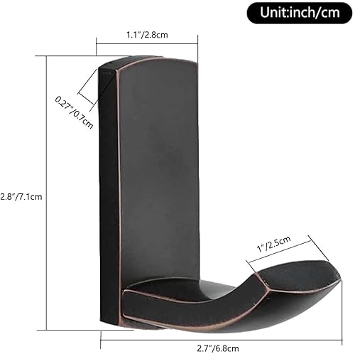 Bigbig Home Oil Rubbed Bronze Towel Hooks, Bathroom Hand Coat Hook Wall Mount Antique Brass Robe Hooks Clothes Hanger 2 Pack #TOP4
