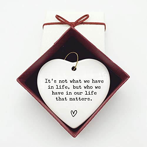 It's Not What We Have Friends Apart Gift Positive Message Gift Family Apart Best Friend Gift Thinking Of You- 3 Inch Flat Heart Ceramic With Gift Box #TOP3