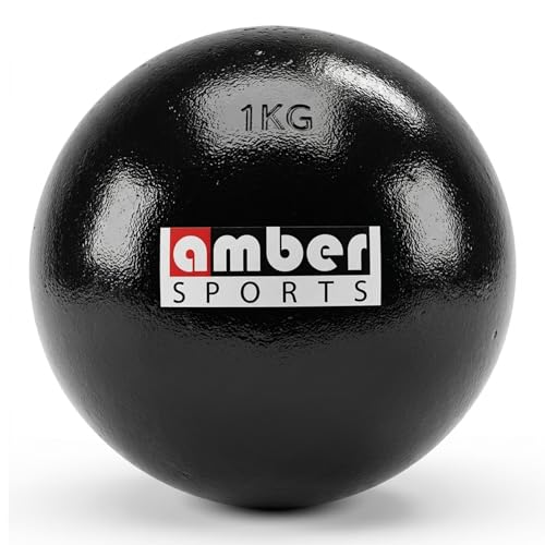 Amber Athletic Gear Cast Iron Shot Put Weights 1kg - 7.25kg (2.20lb - 16lb) - Ideal for Track & Field Training - Color May Vary (1 kg/2.20 lbs)