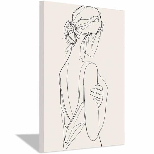 Tableau noir et blanc encadré HOQIU dessin au trait chic