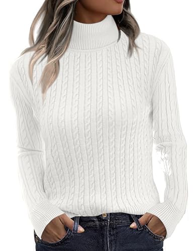 Zeagoo Turtleneck Cable Knit Sweater