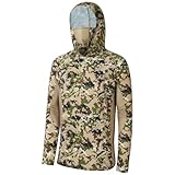 BASSDASH UPF 50+ Men’s Hunting Shirts with Mask Long Sleeve Camo Fishing Hoodie