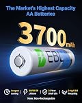 EBL Lithium Batteries AA 3700mAh 8 Pack, 1.5V Longest Lasting High-Capacity Double A Battery, Super Ⅲ Power for Blink Camera, Doorbell (Non-Rechargeable)