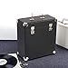 Vintage Retro Vinyl leather Record Storage Carrying Case For 45+ Records (Dust/Scratch Free) - Black-12Inch