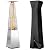 GLANC 48,000 BTU Pyramid Patio Heater, Outdoor Patio Heaters for Outdoor Use with Cover & Wheels, 88" Quartz Glass Tube Propane Heater for Deck Backyard Commercial, Triple Safety Protection (Silver)
