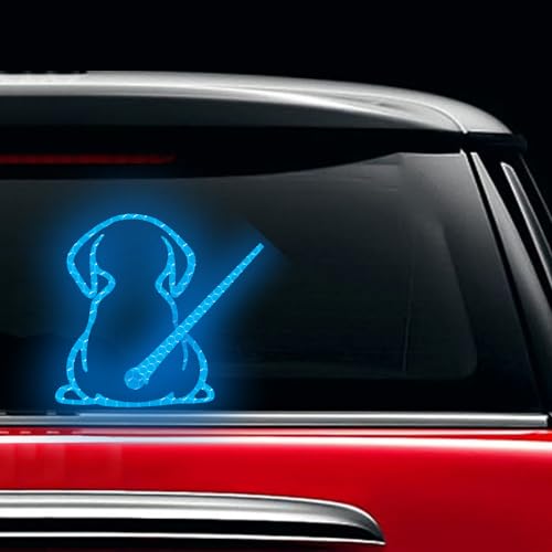 Image of Dog Decal Vinyl Sticker, Rear Wiper Decal Cute Dog Moving Tail Wiper Decals Reflective Stickers Windshield Wiper Stickers Window Wiper Decals Tags for Rear Vehicle Wipers (Blue)