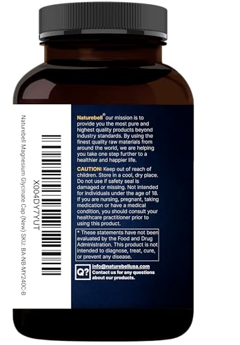 Image of Pure Magnesium Glycinate 500mg with Fat Soluble Vitamin C, 480 Veggie Capsules (2 Pack) - 100% Chelated & Purified - 3rd Party Tested, Filler Free, Vegan Friendly, Non-GMO
