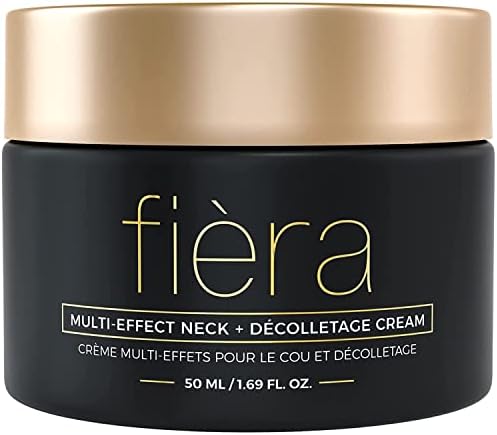 FIÈRA Neck Firming & Tightening Cream - Anti Aging Moisturizer for Neck - With Glycolic & Hyaluronic Acid, Squalane, Willow Bark Extract - 1.69 FL. OZ. / 50 ML