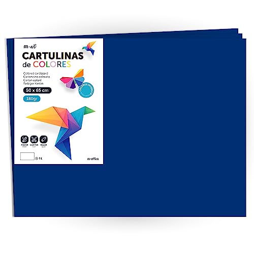 Cartoline pour activités manuelles 50x65cm bleu foncé m-office en atelier