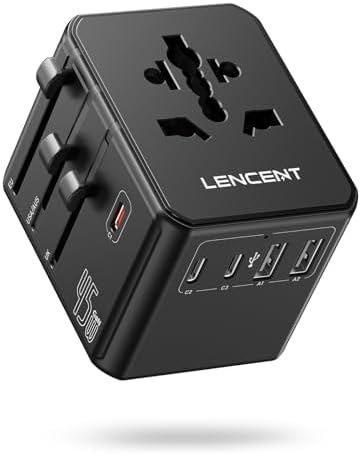LENCENT PD 45W Universal Plug Adapter, International Charger with...