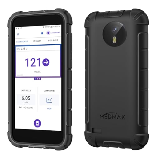 MEDMAX Silicone Case for Omnipod 5 Lightweight Shockproof Anti Slip Protective Cover Soft Gel Skin with Dexcom G7 Cutout (Black)