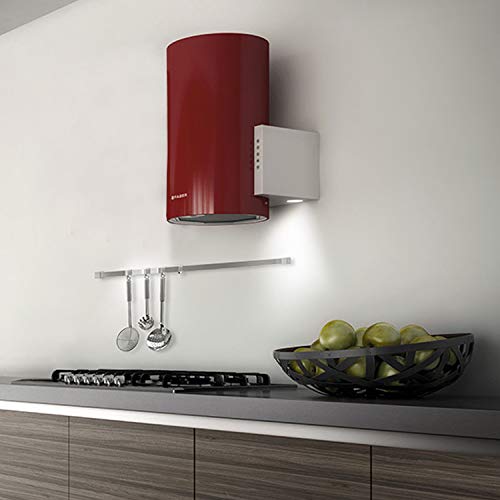 FABER S.p.A. Bios EG6 RD/X F32 330 m³/h De pared Rojo, Acero inoxidable - Campana (330 m³/h, Recirculación, 53 dB, 61 dB, 65 dB, 67 dB)