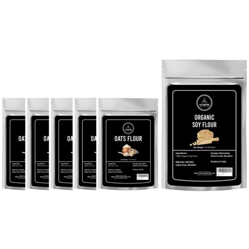 Naturevibe Botanicals Oats Flour 5Lbs And Soy Flour 1Lb | Flours Combo #TOP9