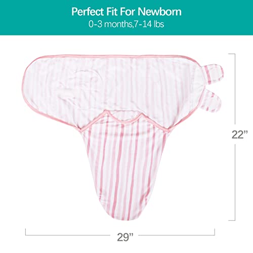 Image of Biloban Baby Swaddles 0-3 Months for Girls, Baby Swaddle | Newborn Swaddle, Cotton Swaddle Blanket, Newborn Essentials, Lovely Pink Print, 4 Pack
