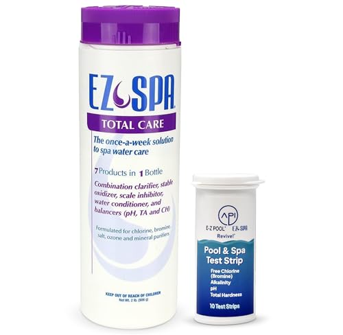 EZ SPA Complete Weekly Spa Care Maintenance Advanced Total Alkalinity Balancer and Water Treatment Solution for Hot Tubs and Spas - 2 lb with Test Strips