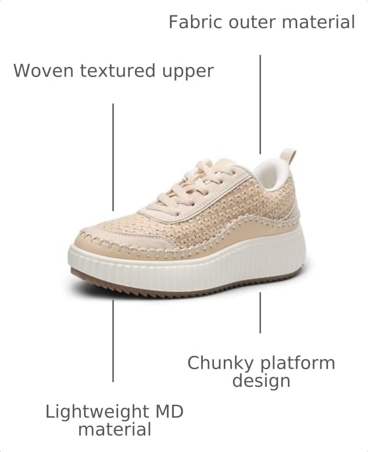 Image of DREAM PAIRS Women Chunky City Tweed Comfortable Casual Platform Fashion Sneaker