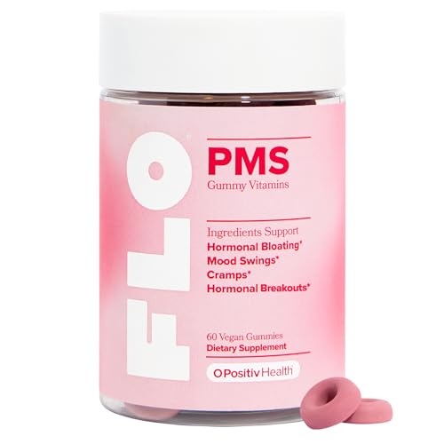 FLO PMS Gummies for Breakouts Bloating Cramps & Mood 30-Day Supply