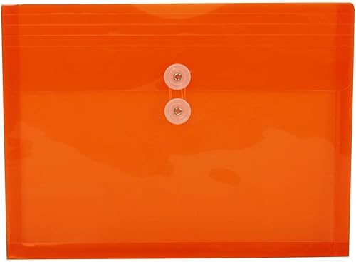 Vista 257 de Sobres de plástico con botón y cuerda, Variados Paquete de 6 colores surtidos