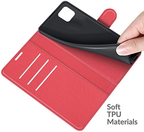 Capa Capinha Carteira Compatível com Moto G50 5G Case Couro Flip - Qualidade TOP (Vermelha)