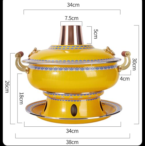 Olla china tradicional de cobre rojo 34 cm miniatura 4
