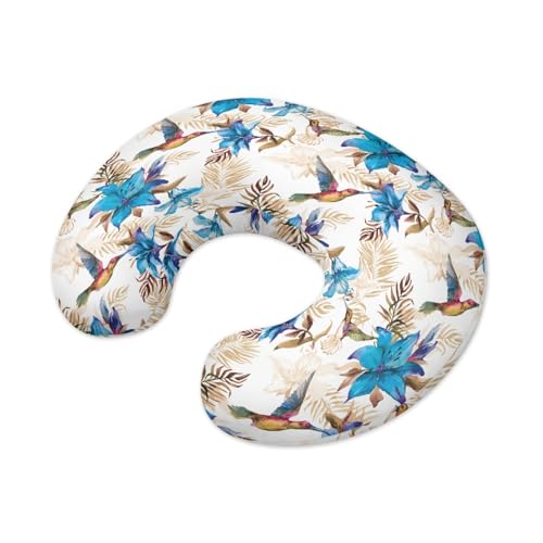 GOSTONG Hummingbird Floral Nursing Pillow Slipcover Breastfeeding Newborn Infant Feeding Cushion Cover Case for New Moms, Comfortable Skin-Friendly Protectors