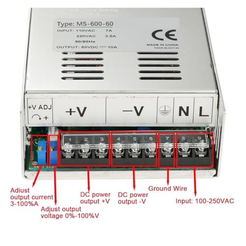Alimentation réglable 600W convertisseur CA CC tension variable 0-100V de précision