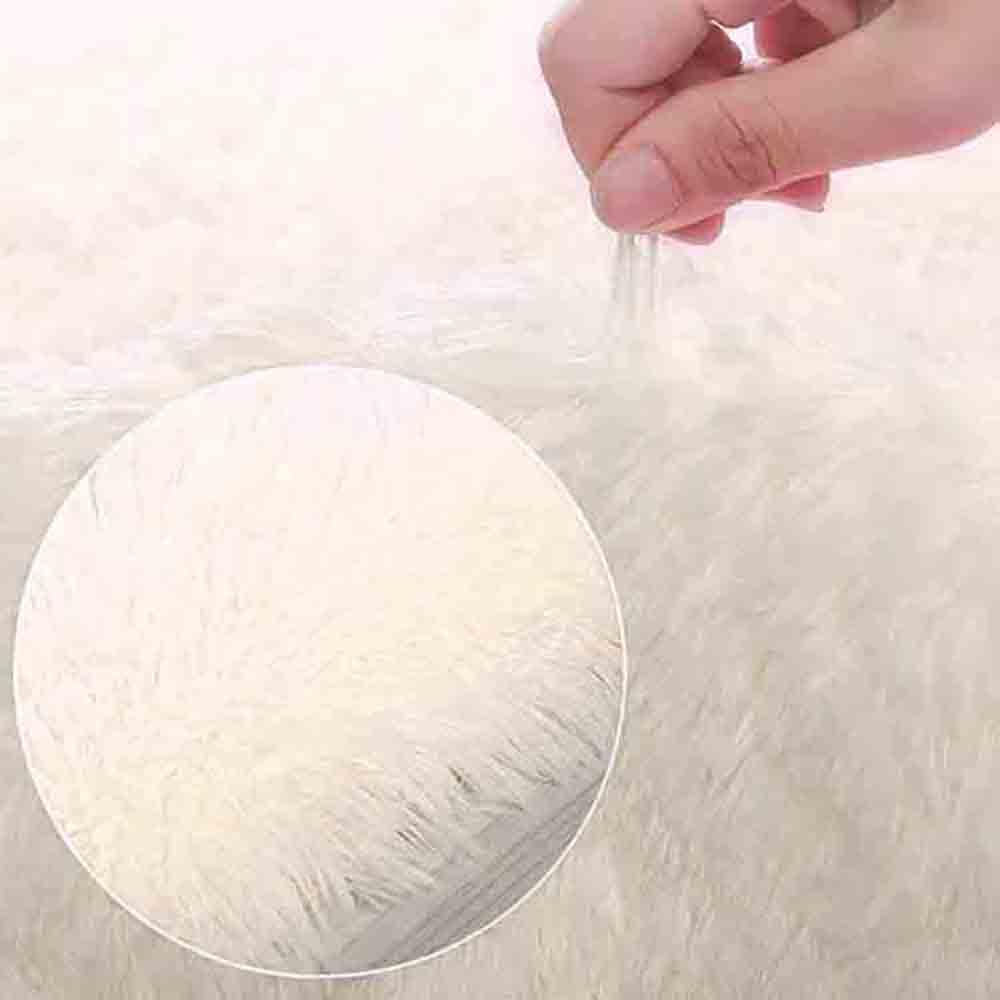 Shaggy Hochflor Teppich Flauschig Langflor Schlafzimmer Teppich rutschfest Weich Beige 80x160cm