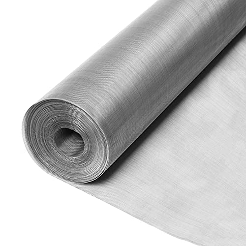 LIEOWYD Stainless Steel Woven Wire Mesh Stainless Steel Wire Mesh-80 Mesh Woven Wire Mesh Fly Mosquito Net Fine Screen Mesh Filter for Windows, Garden, Airbrick,Silver-1.2x5m