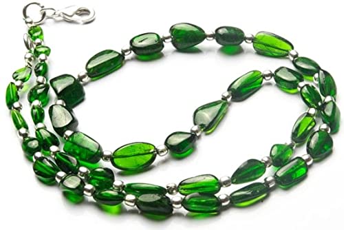 Diopside chromé naturel en perles nuggets lisses pour création LKBEADS