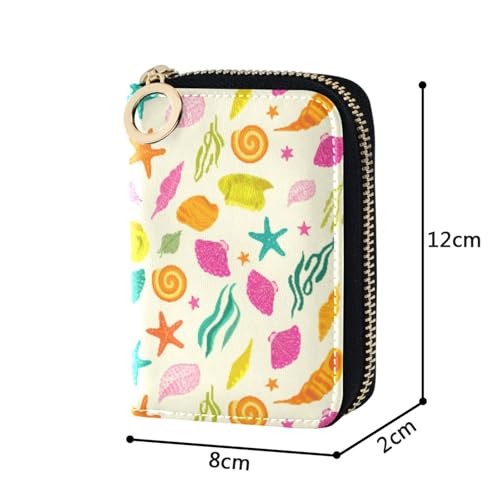 Women's Summer Ocean Credit Card Holder Wallet Leather Zipper Card Case for Ladies Girls 203011262