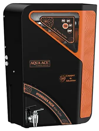 Aqua Ace Alkaline + ORP with Active Copper + RO + UV + UF + TDS Controller/Adjuster RO Water Purifier-12 Liter Storage Home and Office (Made In India) BLACK