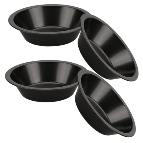 Garneck 4pcs Nonstick Carbon Steel Pizza Plates Multi-function Baking Pans for Home Restaurant Use Wear-resistant Baking Trays for Cakes Pies Muffins and More