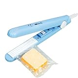 MaikcQ Food Bag Heat Sealer Handheld Mini Sealing Machine for Airtight Food Storage Smart Control Corrugated Suspension Heating Sheet Hand Pressure Sealing Machine with 43.3 inches Cable - Blue