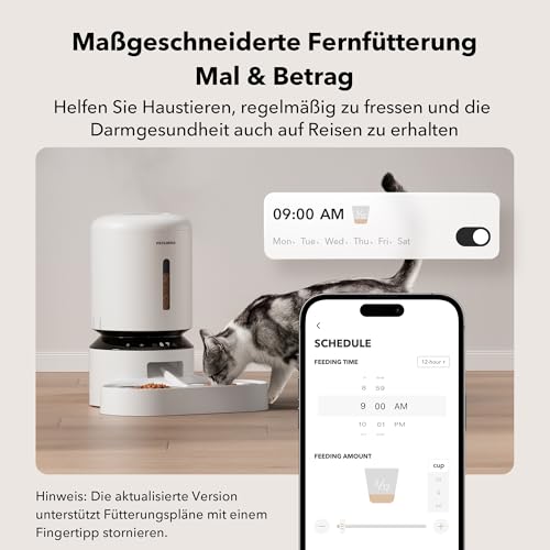 Image of PETLIBRO 5L Automatic Cat Feeder for 2 Cats, 5G&2.4G Wi-Fi Programmable Cat Food Dispenser with Dual Stainless Steel Bowls, Airtight Lock Fresh Technology, Low Food Sensor