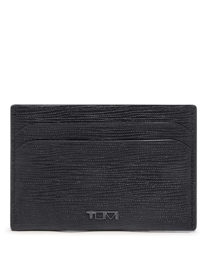 TUMI - Nassau Slim Card Case - Slim Wallet Card Holder for Men & Women - Thin Wallet - Soft Nappa Leather Material - Embossed Black
