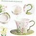 Imagen de OHAANYY Taza Café Porcelana Platillo Vajilla Flores Mariposas Té Verde