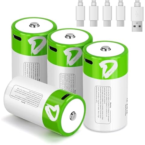 Volkate 4 Pack Rechargeable D Batteries Cover