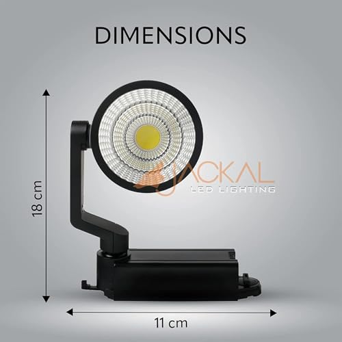 Image of JACKAL 30 Watt Warm White LED Track Light /Spot Light /Focus Light /Picture Light (Pack of 3), Indoor Light with Rotatable Head | Perfect for Showrooms, Shops and Living Room - Trackway Included