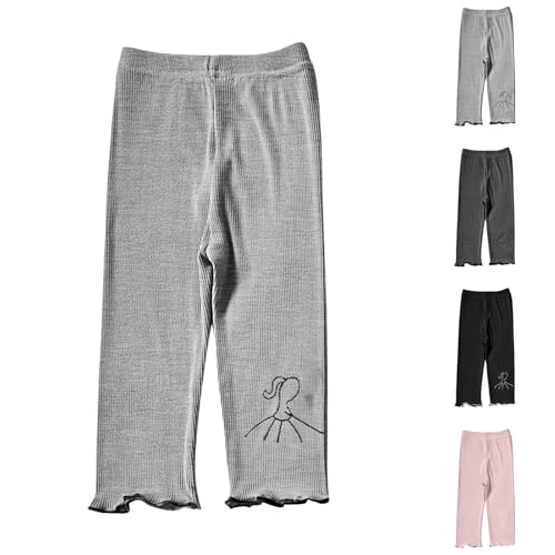 Girls Cute Printed Capris Tight Soft Modal Summer Thin Comfort Elastic Waist Casual Pants for Kids 2-7 Years2