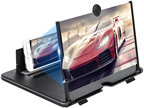 NIKARUNY Phone Screen Magnifier, 3D 12 Inch Screen Amplifier Foldable Mobile Phone Magnifier, Portable Smartphone Magnifying glass for Movie Video Enlarger for All Smartphone (Black)