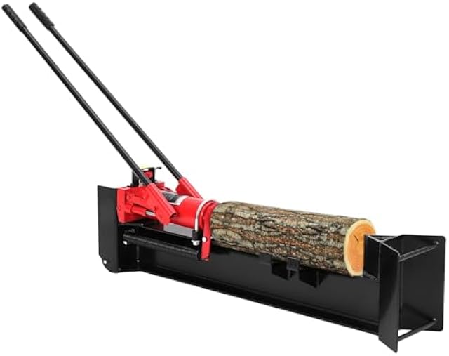GarveeTech 12 T Hydraulic Log Splitter Wood Cutter, Manual Log Splitter with Horizontal Full Steel Beam & Built-in Wheel