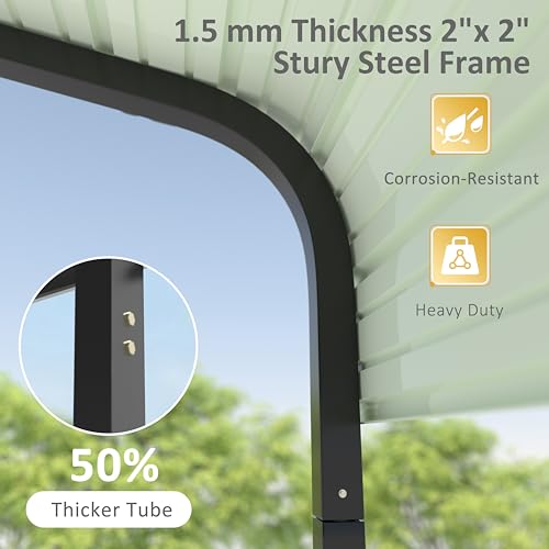 VEIKOU 12\' x 20\' Carport, Upgraded Metal Carport with Heavy Duty Galvanized Steel Roof, Extra Large Car Port for Cars, Car Shelter & Shade