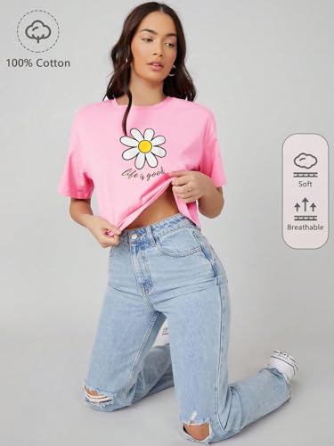 Image of KOTTY Women's Letter Print Oversized Fit T-Shirt