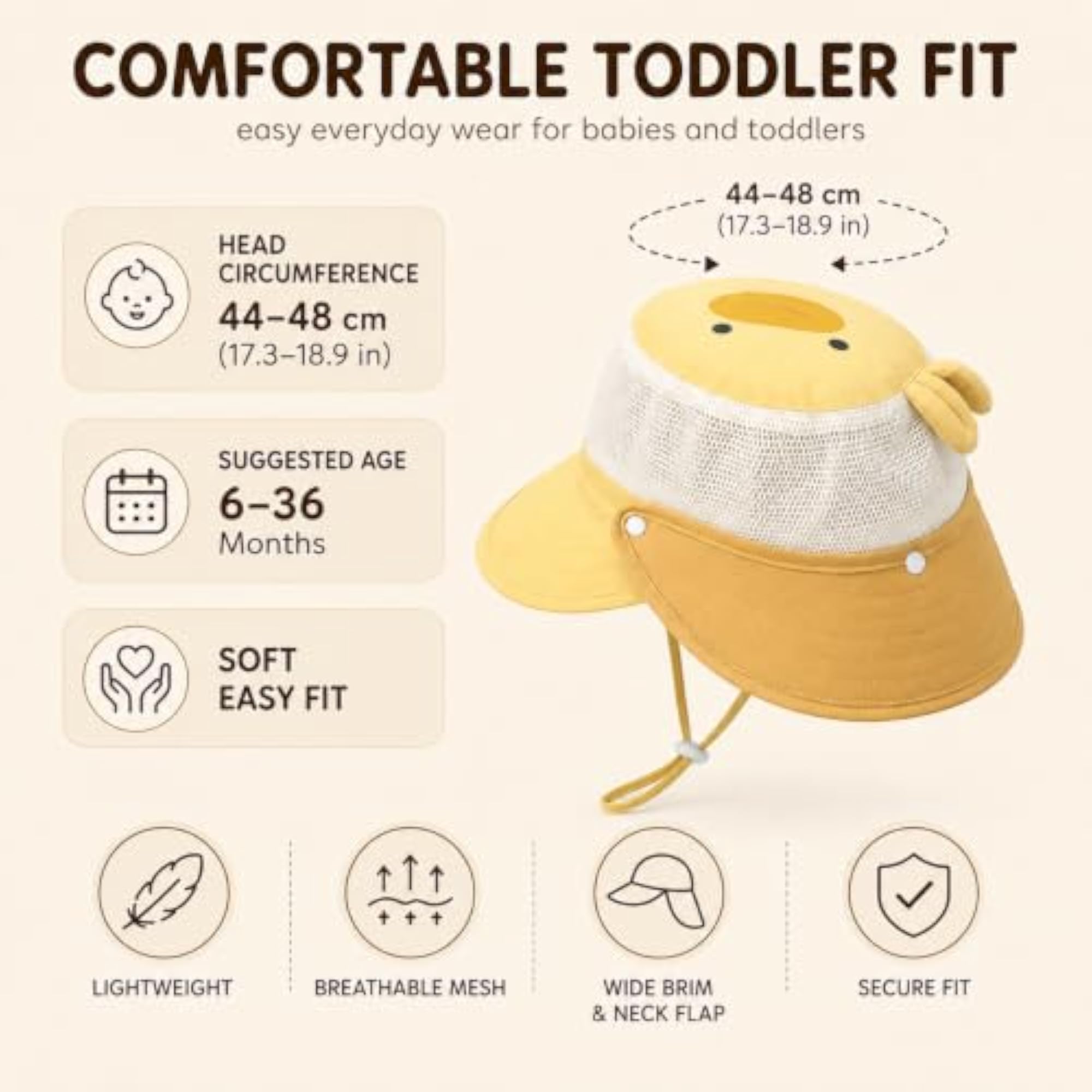 Adjustable Summer Sun Hat for 1-3 Years