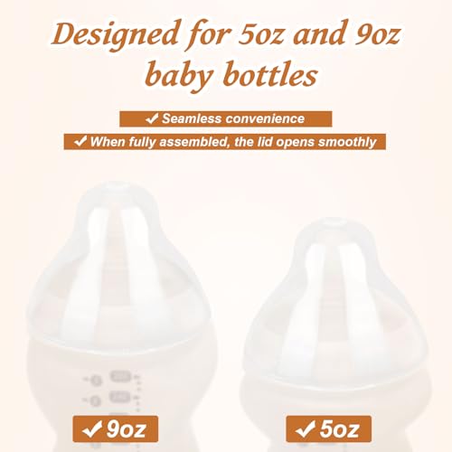 lasuroa 4 Stück Babyflaschenverschlüsse Ersatz für Tommee Tippee, Auslaufsichere Dichtung & BPA-freie Ersatzkappen Entwickelt für 5oz und 9oz Flaschen